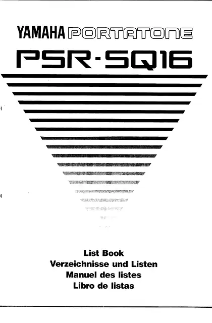 yamaha雅马哈PSR-SQ16 List Book (Image)